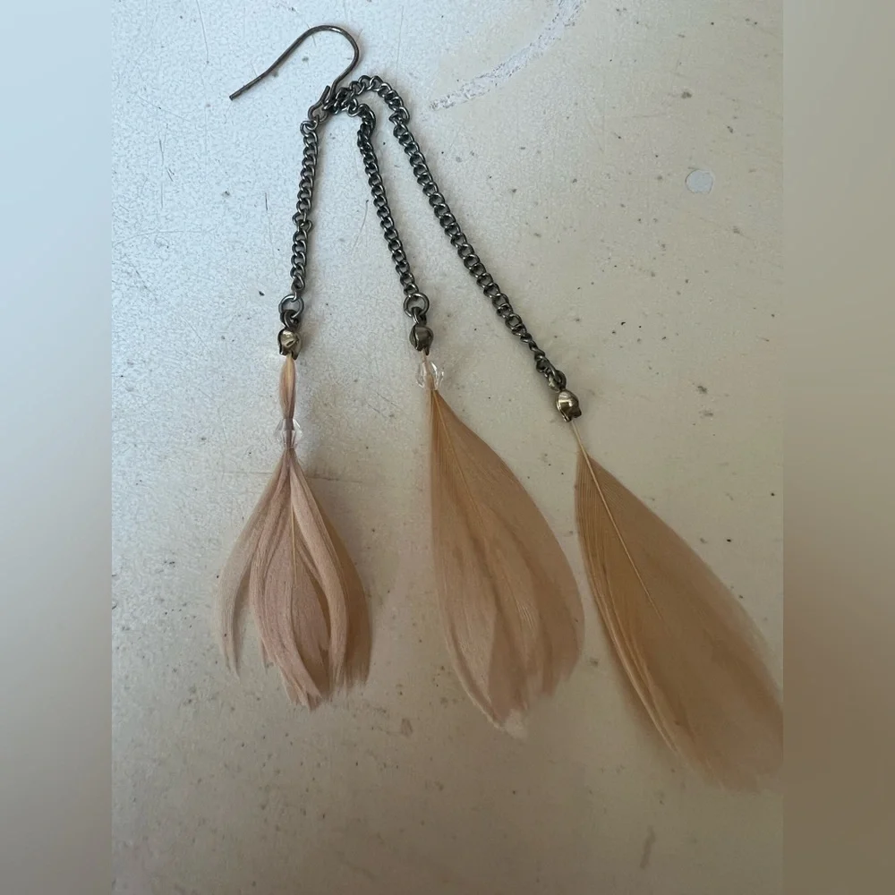 Elegant Feather Drop Earrings
